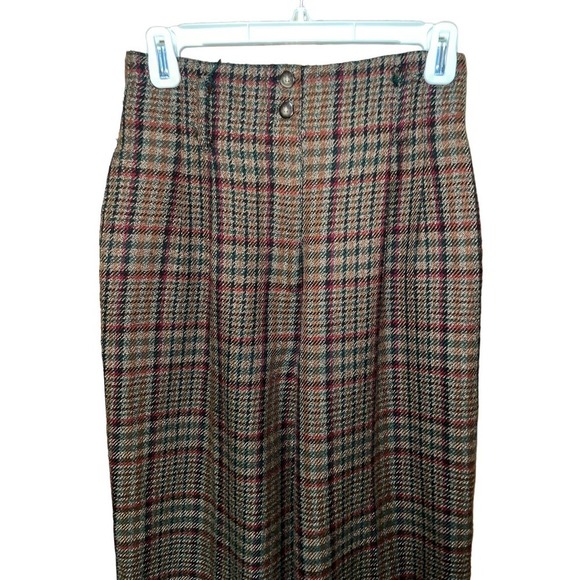 Vintage Express Academia Plaid Straight Leg High Waist Trousers Size 4 - Picture 2 of 6
